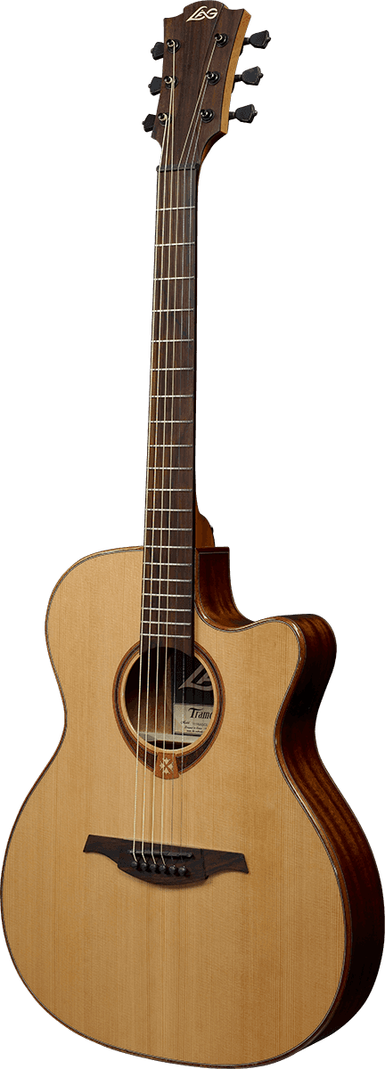 Lag T118asce Tramontane Auditorium Slim Cw Electro Cedre Khaya - Naturel - Guitare Electro Acoustique - Variation 1