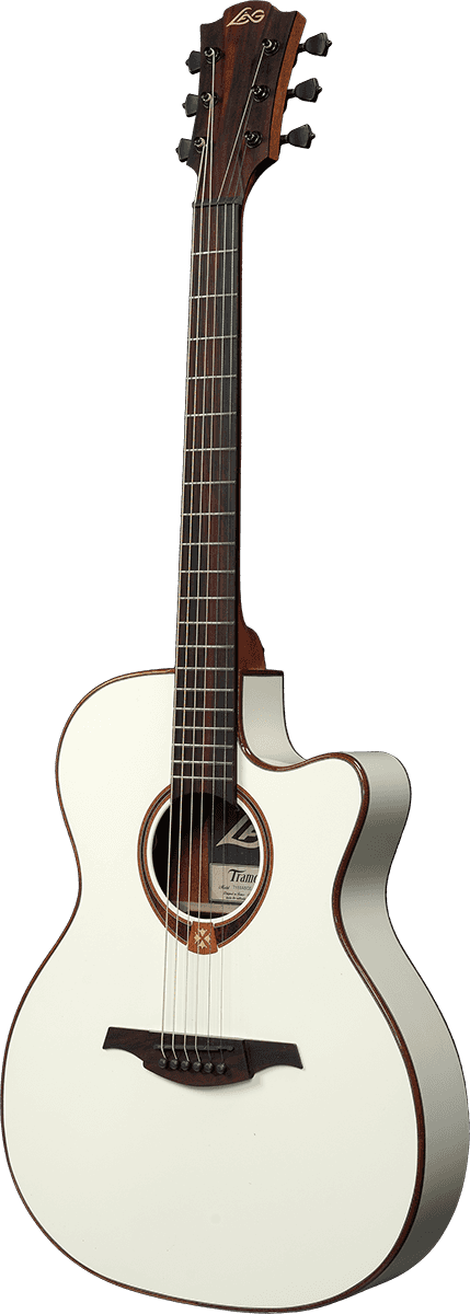 Lag T118asce Tramontane Auditorium Thinline Cw Cedre Khaya Bro - Ivory - Guitare Electro Acoustique - Variation 1