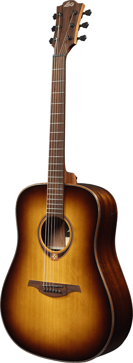 Lag T118d Tramontane Dreadnought Cedre Khaya - Brown Shadow - Guitare Acoustique - Variation 1