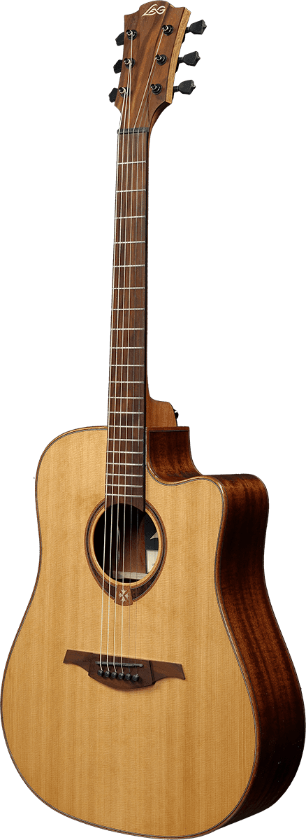 Lag T118dce Tramontane Dreadnought Cw Electro Cedre Khaya - Naturel - Guitare Electro Acoustique - Variation 1