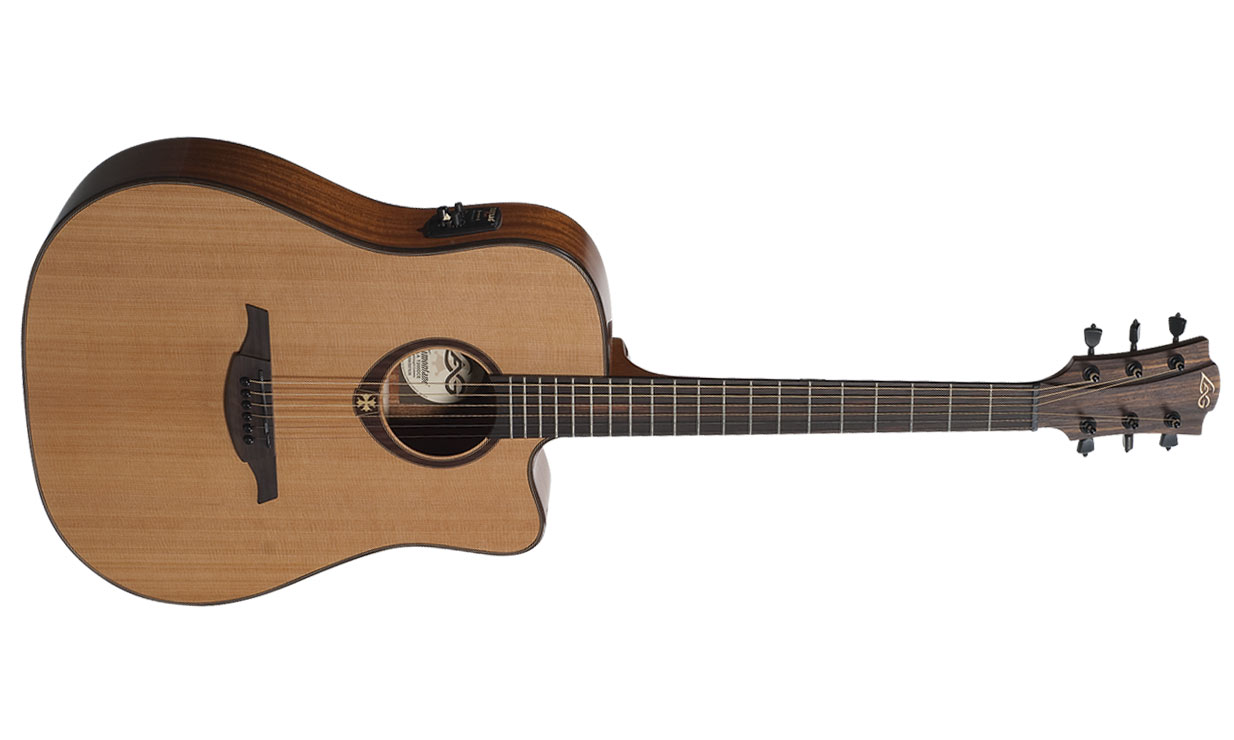 Lag T200dce Tramontane Dreadnought Cw Cedre Acajou Rw - Natural Gloss - Guitare Electro Acoustique - Variation 1