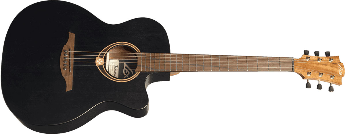 Lag T70dce Tramontane Auditorium Cw Epicea Sapele Bro - Noir Satin - Guitare Electro Acoustique - Variation 1