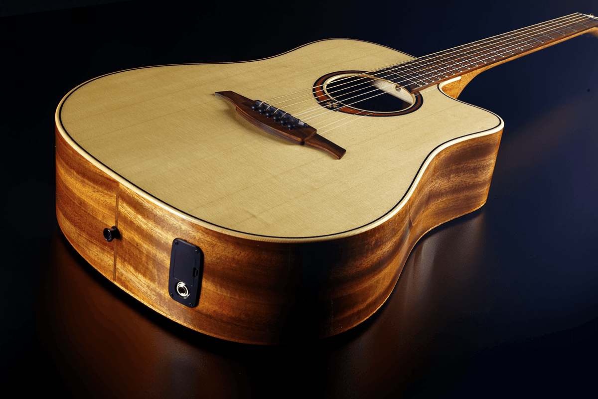 Lag T88dce Tramontane Dreadnought Cw Epicea Khaya Bro - Naturel - Guitare Electro Acoustique - Variation 2