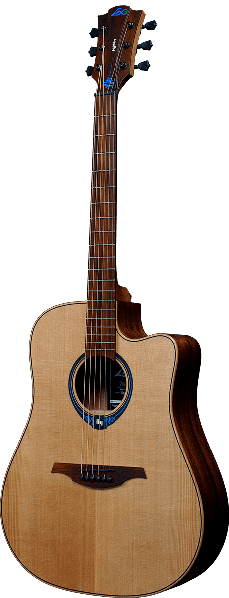 Lag Thv10dce Hyvibe Dreadnought Cedre/acajou Cw+housse - Naturel - Guitare Electro Acoustique - Variation 3