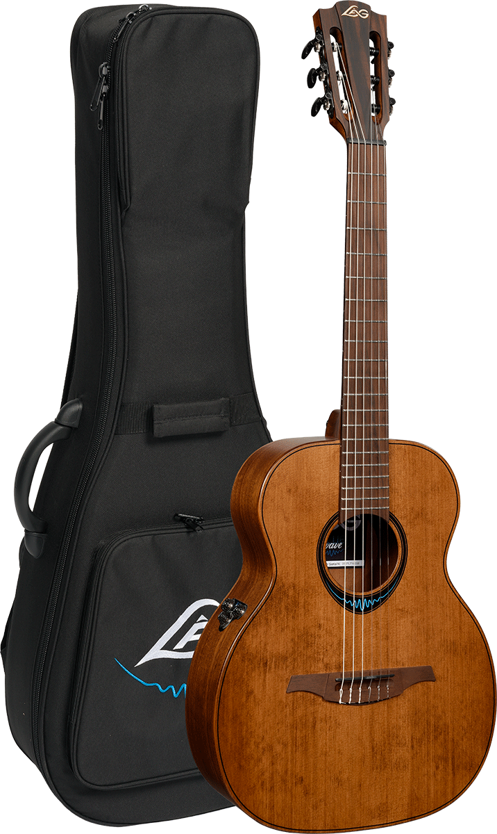 Lag Tnbw1te Bluewave 1 Travel Nylon Cedre Khaya Brbr - Brown - Guitare Classique Format 3/4 - Variation 7