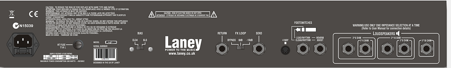 Laney Ironheart Irt60h Head 60w Black - Ampli Guitare Électrique TÊte / PÉdale - Variation 2