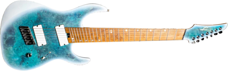 Legator Ninja N7fod Overdrive 7c Multiscale 2h Fishman Fluence Ht Mn - Arctic Blue - Guitare Électrique Multi-scale - Main picture