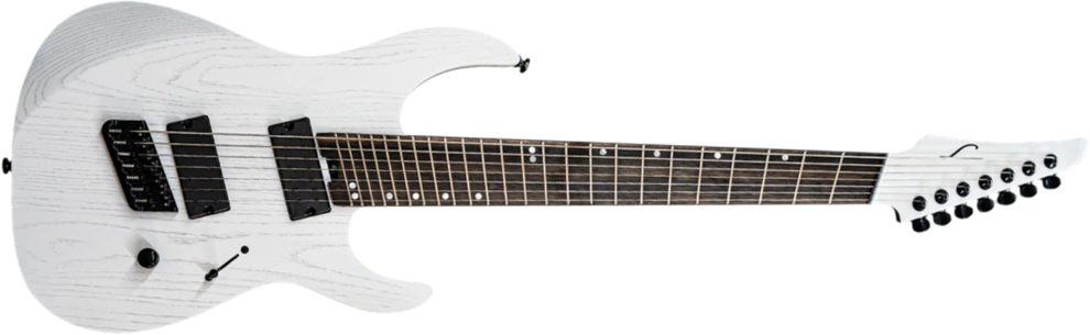 Legator Ninja N7fp Performance 7c Multiscale 2h Ht Eb - White - Guitare Électrique Multi-scale - Main picture