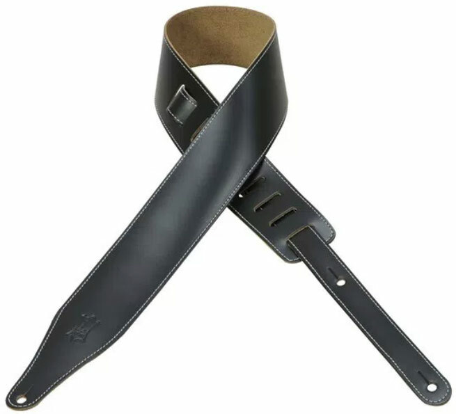 Levy's Dm17-blk Genuine Leather Guitar Strap Cuir 2.5inc - Sangle Courroie - Main picture