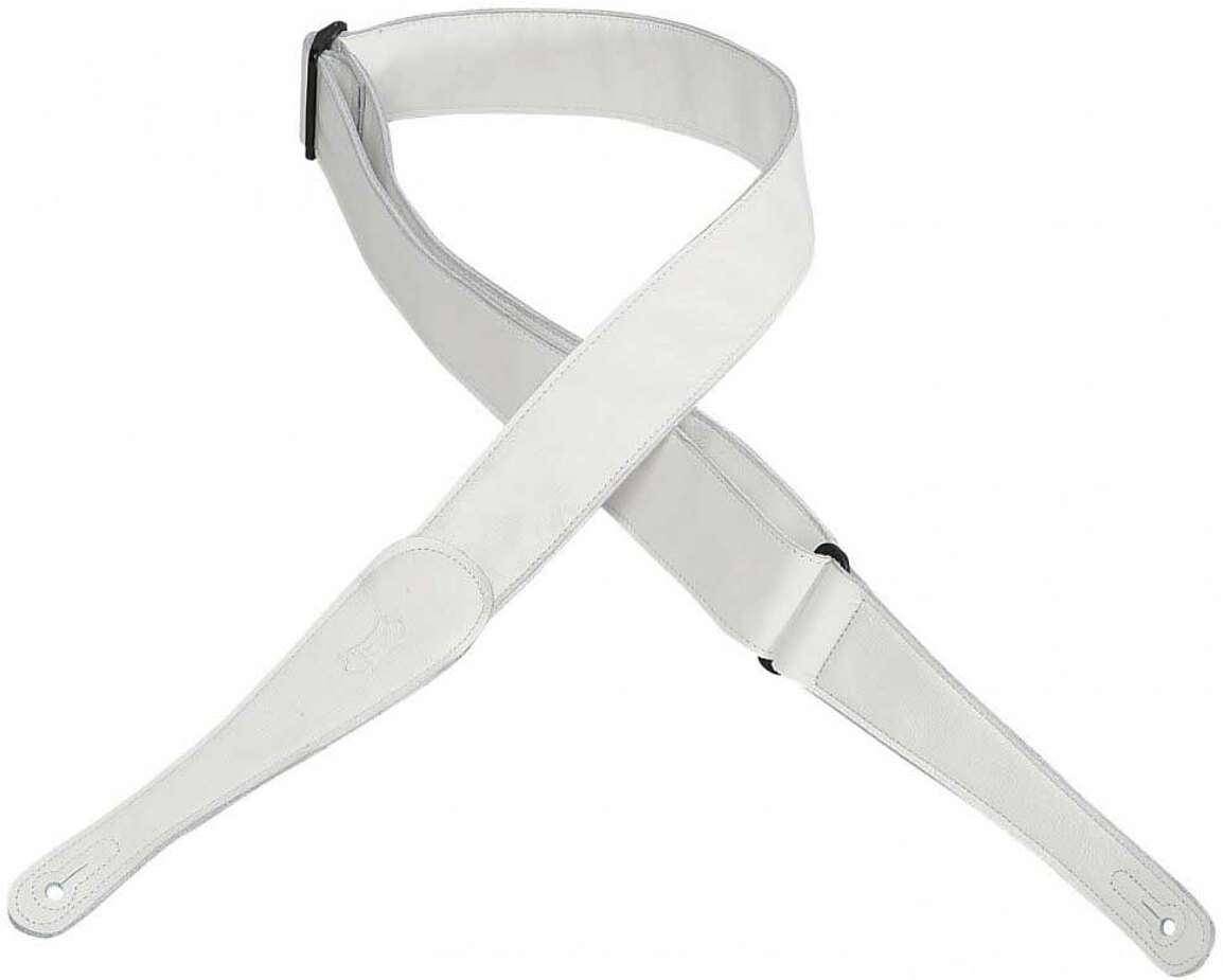 Levy's M7gg-wht Garment Leather Guitar Strap 2inc Cuir White - Sangle Courroie - Main picture