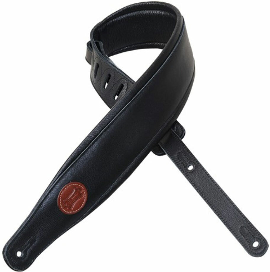 Levy's Mss2-blk Garment Leather Guitar Strap 3inc Cuir - Sangle Courroie - Main picture