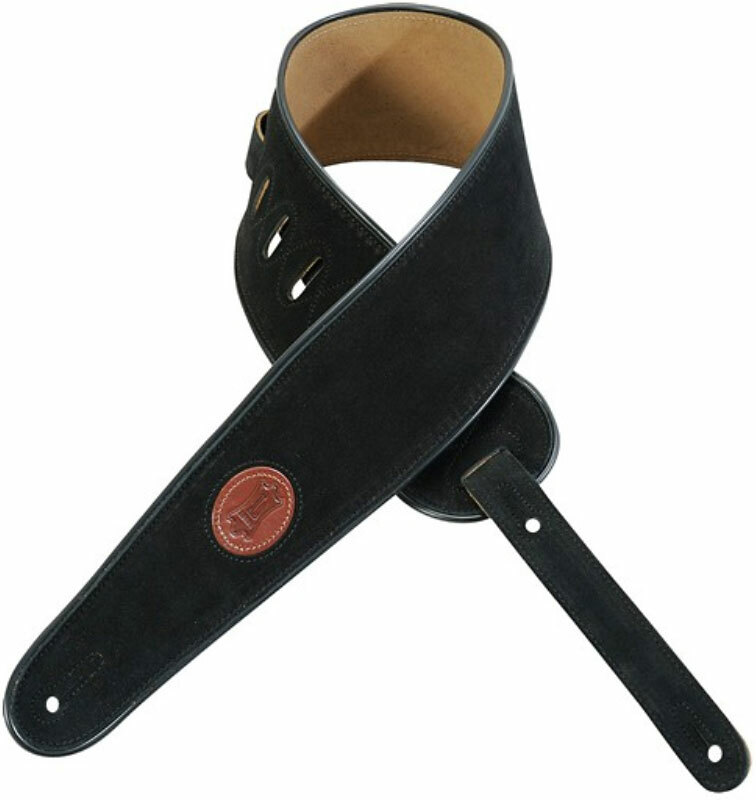 Levy's Mss3-4-blk Hand-brushed Suede Leather Bass Guitar Strap 4inc Cuir - Sangle Courroie - Main picture