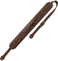 Sangle courroie Levy's Apex - Cuir crazy horse rembourré, motif croco, 7,6 cm - Brown