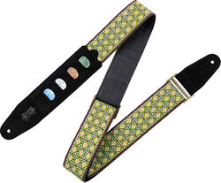 Sangle courroie Levy's Courroie tissu avec motifs Hootenany, 4 portes mediators, 5 cm - Design 25