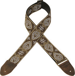 Sangle courroie Levy's 5cm, tissu avec motifs Hootenany, dos cuir - Design 024
