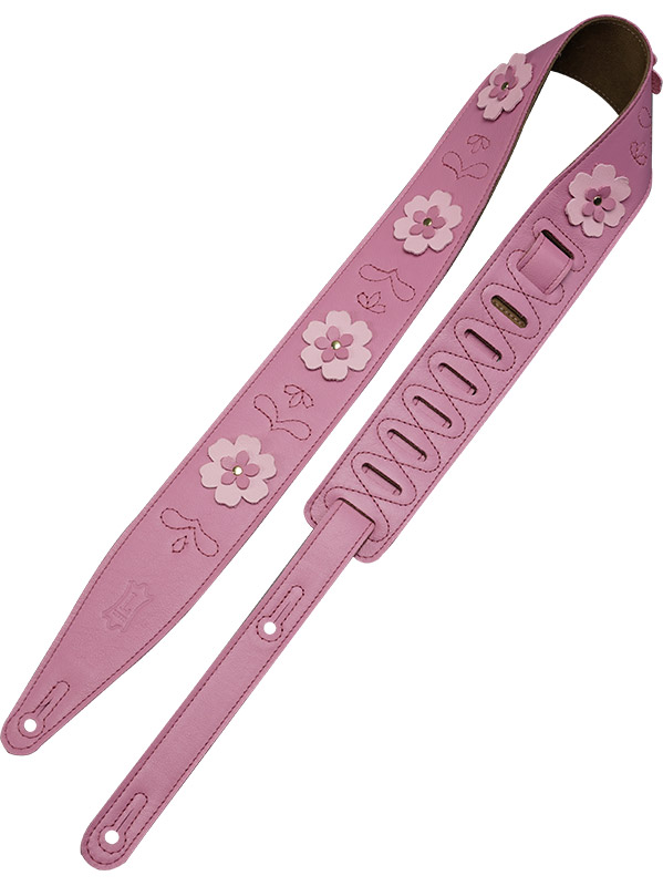 Levy's In Bloom - Courroie 6,35 Cm En Cuir Premium Et Fleurs Rivetees A La Main - Primrose Pink - Sangle Courroie - Variation 2