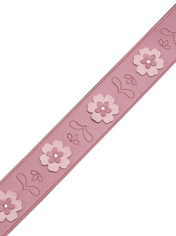 Levy's In Bloom - Courroie 6,35 Cm En Cuir Premium Et Fleurs Rivetees A La Main - Primrose Pink - Sangle Courroie - Variation 1
