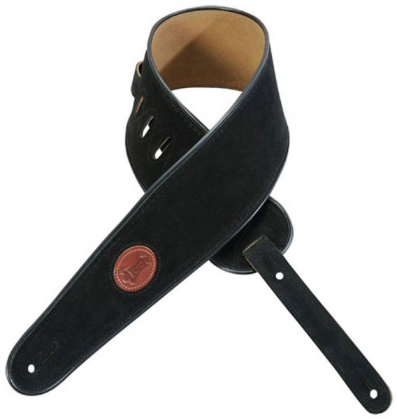 Sangle courroie Levy's MSS3-4-BLK Hand-Brushed Suede Leather Bass Guitar Strap