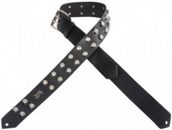 litmus / LUTENS Her Praha レザーハーネス black INFERNUS) LEATHER SPIKED GUITAR STRAP. BUCKLE UP (MDLS0288)