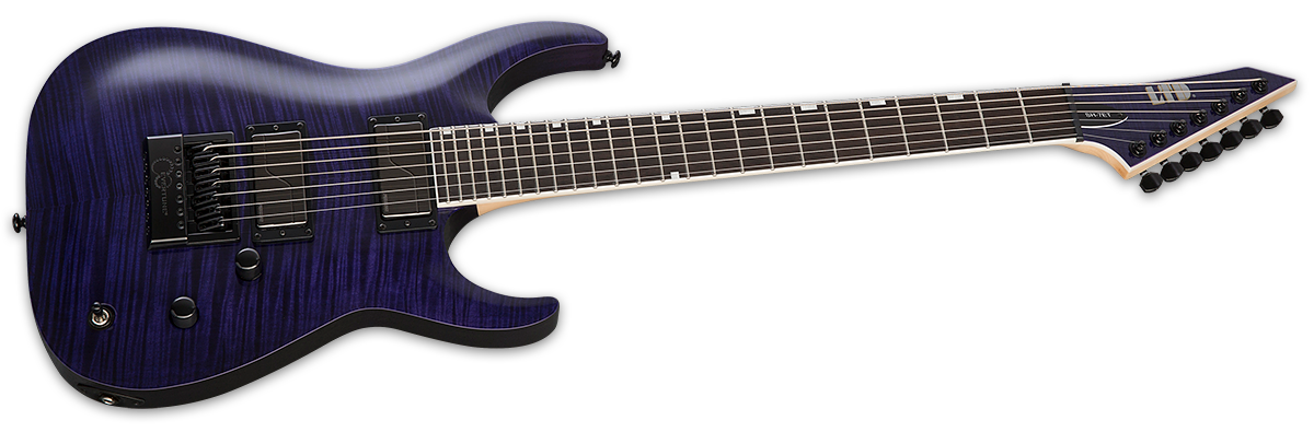 Ltd Brian Head Welch Sh-7 Evertune Signature 2h Fishman Fluence Ht Eb - See Thru Purple - Guitare Électrique Forme Str - Variation 1