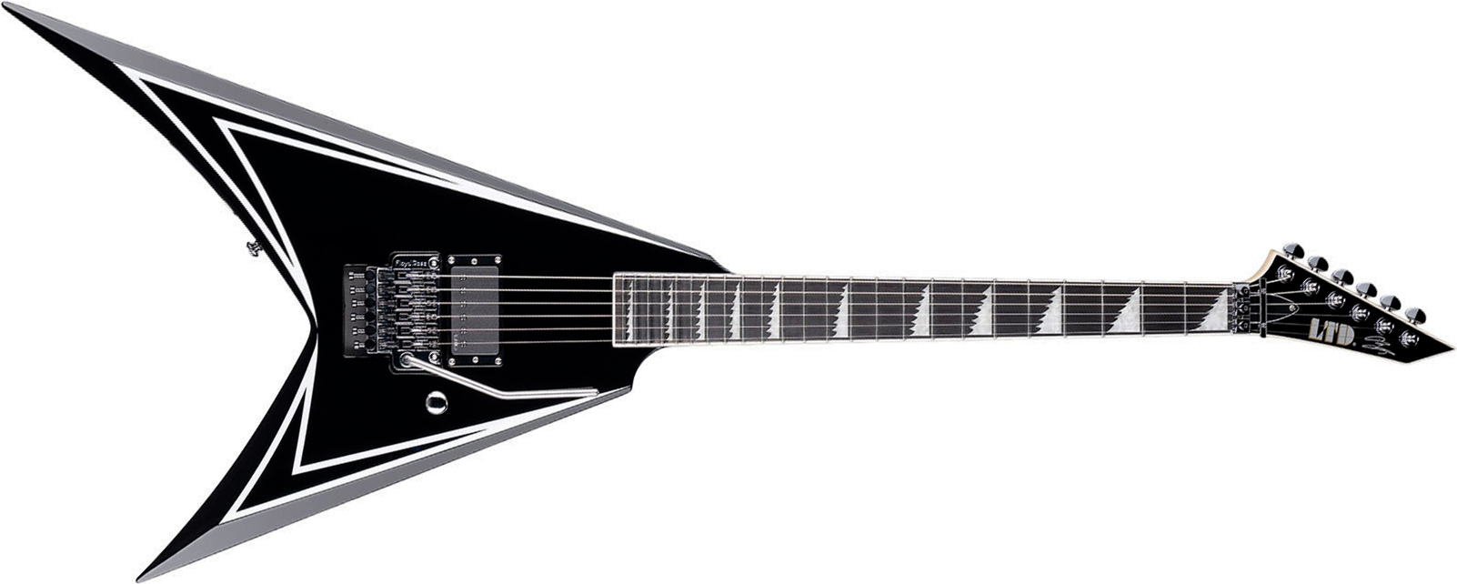 Ltd Alexi Laiho Sawtooth Se 20th Ann. Signature 1h Fr Eb - Black With White Bevels - Guitare Électrique MÉtal - Main picture
