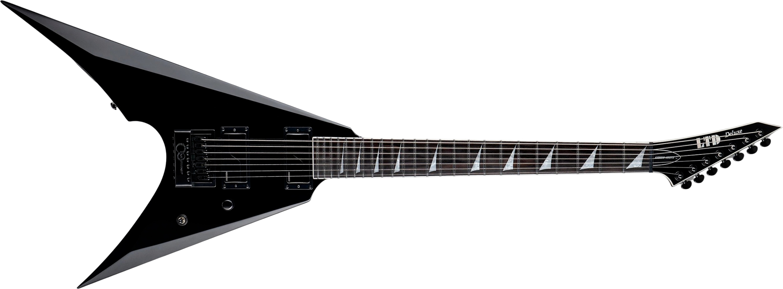 Ltd Arrow 1007 Baritone Evertune 7c 2h Fishman Fluence Ht Eb - Black - Guitare Électrique Baryton - Main picture