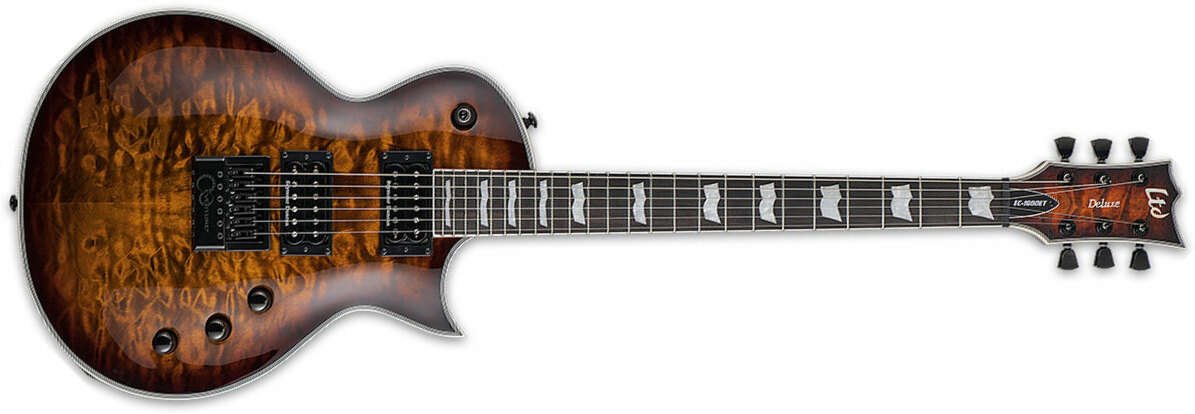 Ltd Ec-1000 Evertune Hh Seymour Duncan Ht Eb - Dark Brown Sunburst - Guitare Électrique Single Cut - Main picture