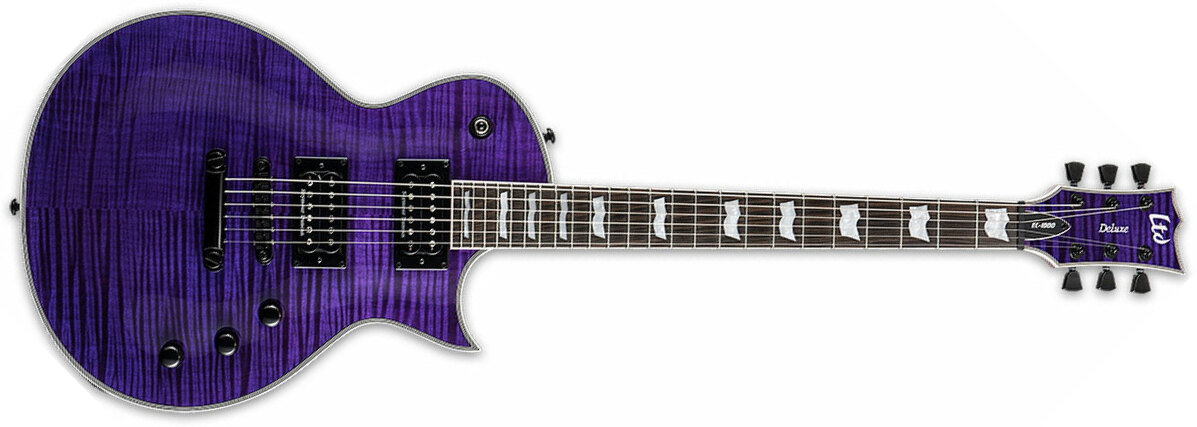 Ltd Ec-1000 Hh Seymour Duncan Ht Eb - See Thru Purple - Guitare Électrique Single Cut - Main picture