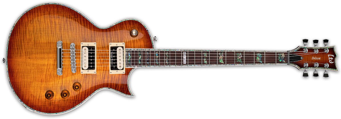 Ltd Ec-1000fm Seymour Duncan - Amber Sunburst - Guitare Électrique Single Cut - Main picture