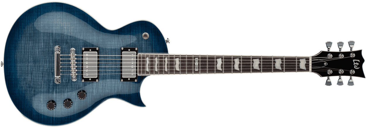 Ltd Ec-256fm Cbtbl - Cobalt Blue - Guitare Électrique Single Cut - Main picture