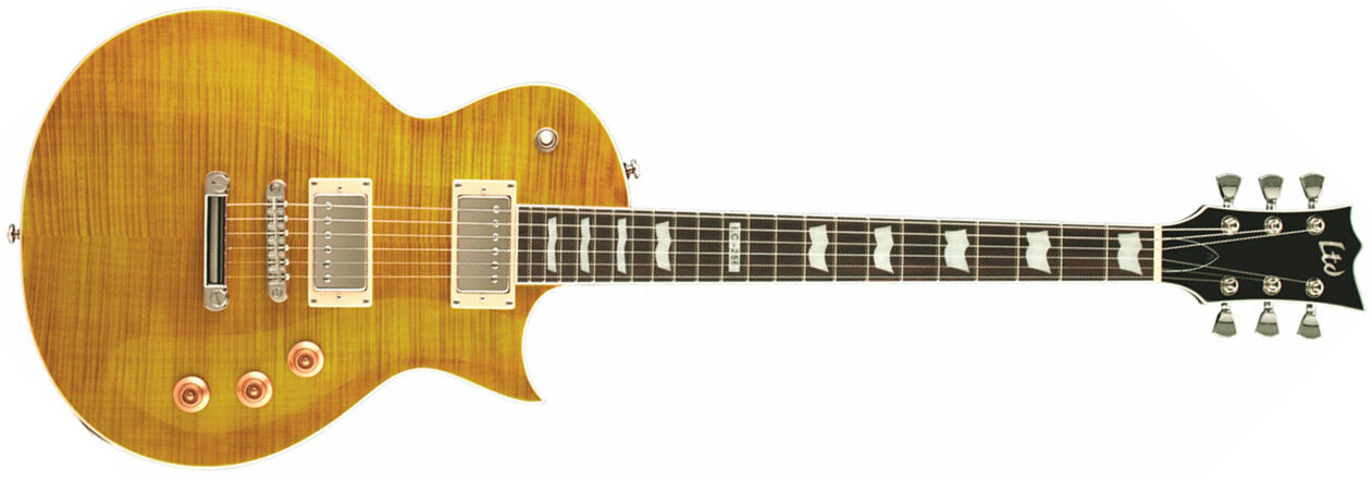 Ltd Ec-256fm Hh Ht Rw - Lemon Drop - Guitare Électrique Single Cut - Main picture