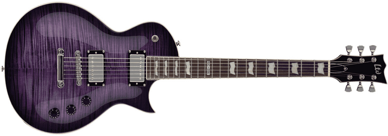 Ltd Ec-256fm Stpsb - See Thru Purple Sunburst - Guitare Électrique Single Cut - Main picture