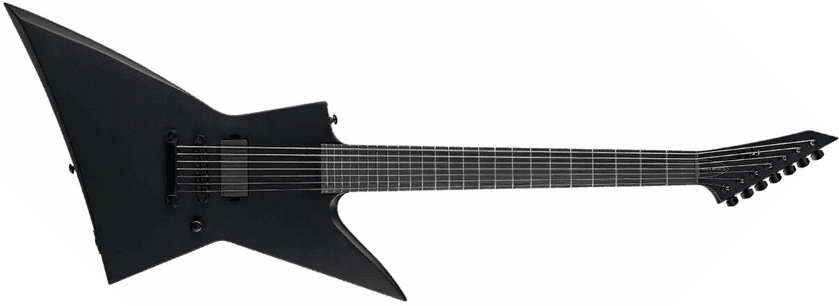 Ltd Ex-7 Baritone Black Metal 1h Emg Ht Eb - Black Satin - Guitare Électrique 7 Cordes - Main picture