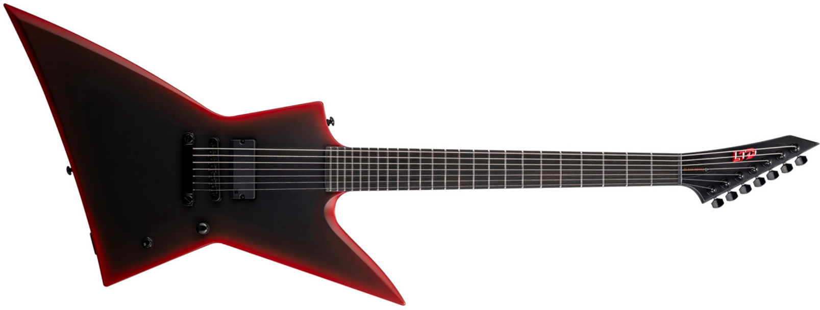 Ltd Exl-7 Black Metal Series 7-cordes Ht 1h Eb - Black Red Burst Satin - Guitare Électrique MÉtal - Main picture