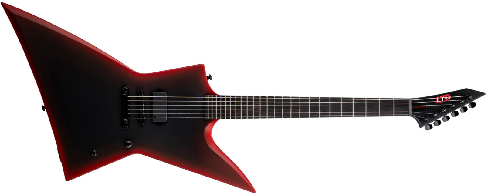 Ltd Exl Black Metal Series Ht 1h Eb - Black Red Burst Satin - Guitare Électrique MÉtal - Main picture