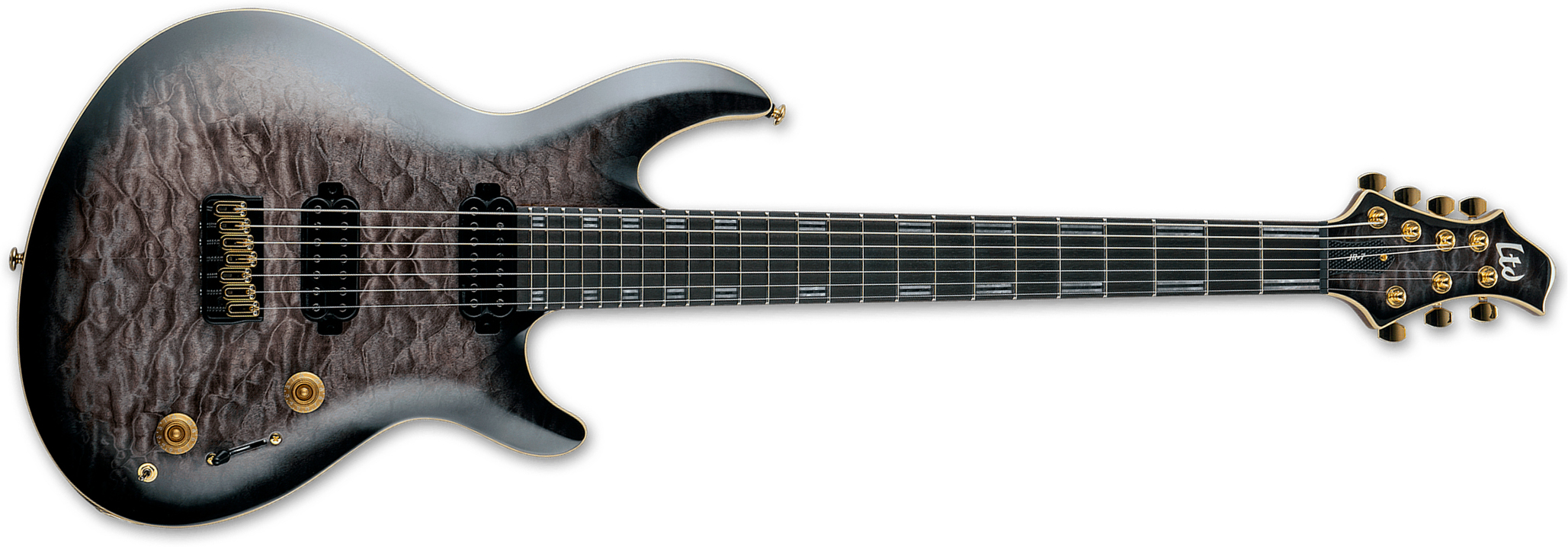 Ltd Javier Reyes Jr7 Signature 7c Baryton 2h Fishman Fluence Ht Eb - Faded Blue Sunburst - Guitare Électrique Baryton - Main picture