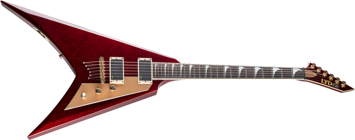 Ltd Kh-v 602 Kirk Hammett Signature Hh Ht Eb - Red Sparkle - Guitare Électrique MÉtal - Main picture