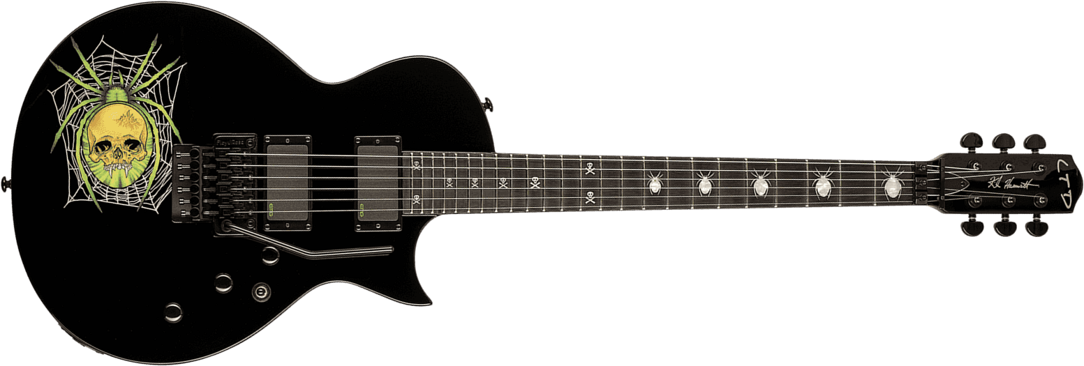 Ltd Kh3 Kirk Hammett 30th Anniversary Fr Hh Eb - Black - Guitare Électrique Single Cut - Main picture