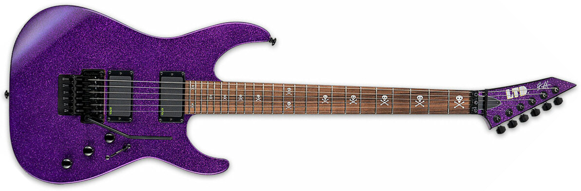 Ltd Kirk Hammett Kh-602 Signature Hh Emg Fr Pf - Purple Sparkle - Guitare Électrique Forme Str - Main picture