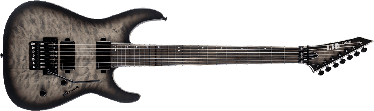 Ltd M-1007 7-cordes Floyd Rose Fishman Hh Eb - Charcoal Black - Guitare Électrique MÉtal - Main picture