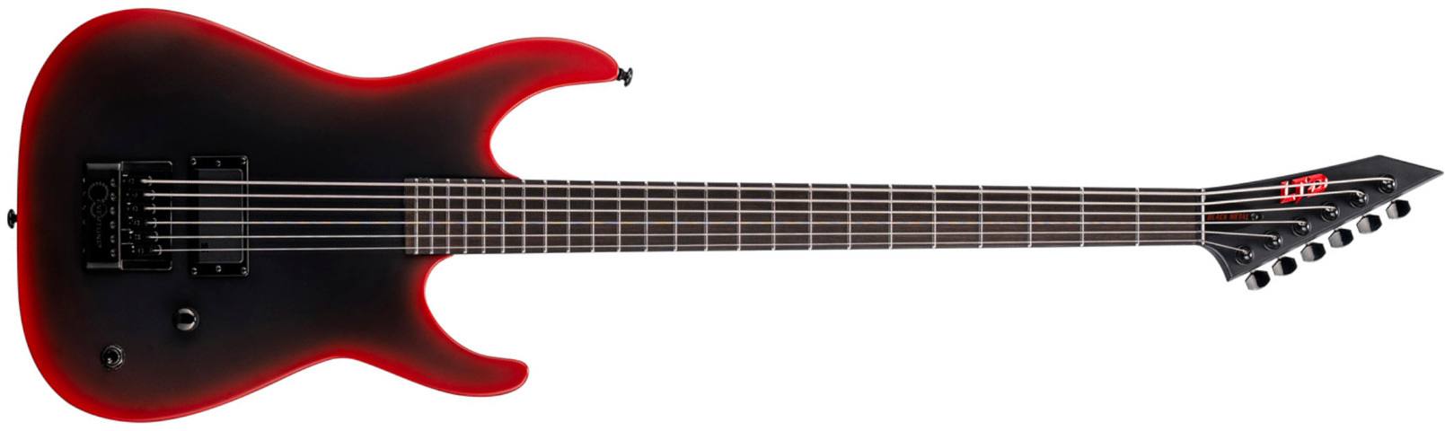 Ltd M-6 Evertune Baritone Black Metal Series Ht 1h Eb - Black Red Burst Satin - Guitare Électrique Forme Str - Main picture