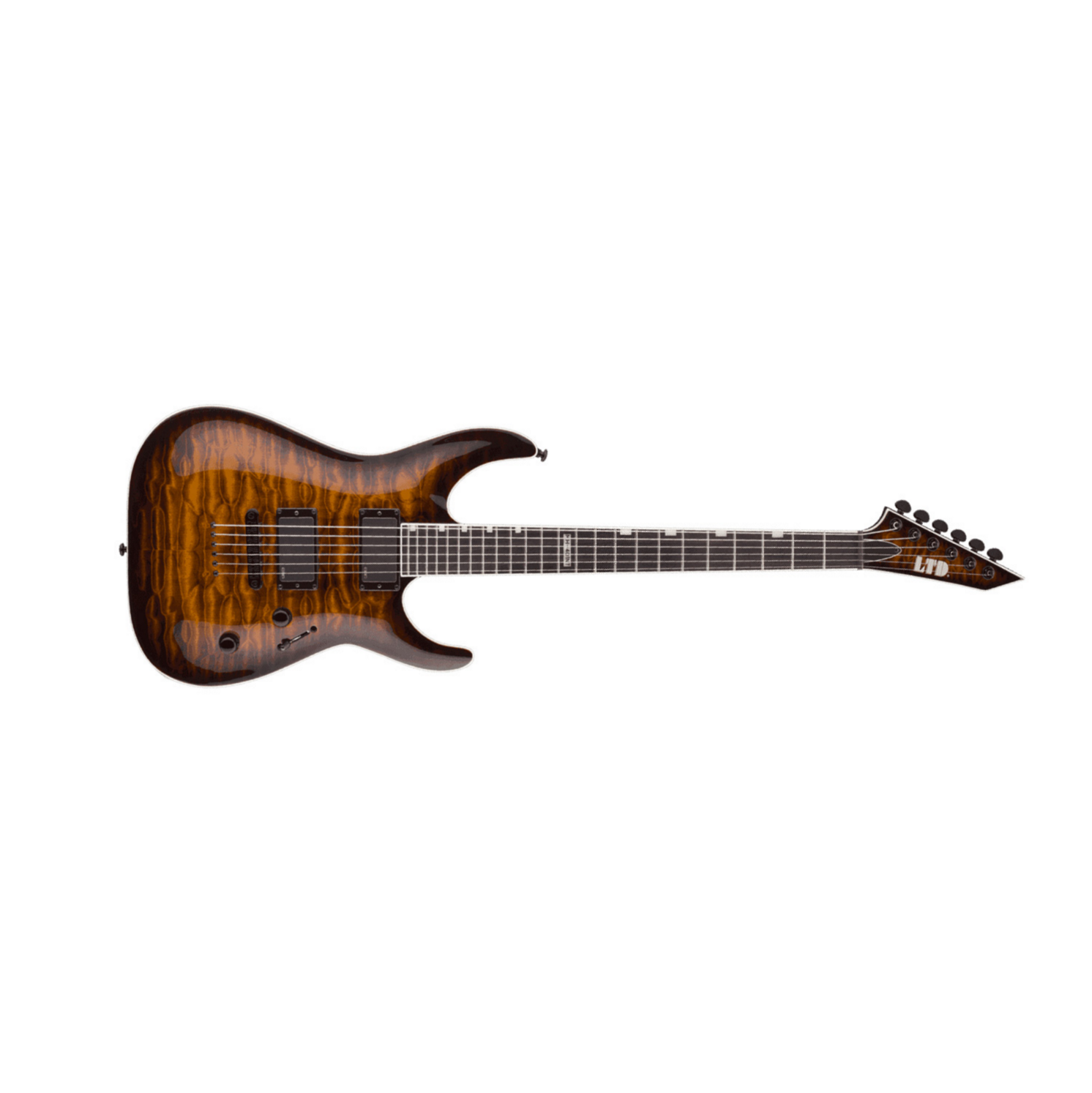 Ltd Mh-401nt Emg - Dark Brown Sunburst - Guitare Électrique Forme Str - Main picture