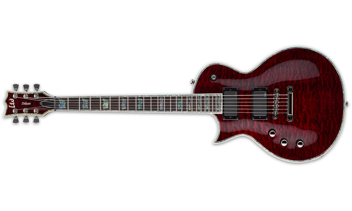 Ltd Ec-1000qm Lh Gaucher Hh Emg Ht Rw - See Thru Black Cherry - Guitare Électrique Gaucher - Variation 1