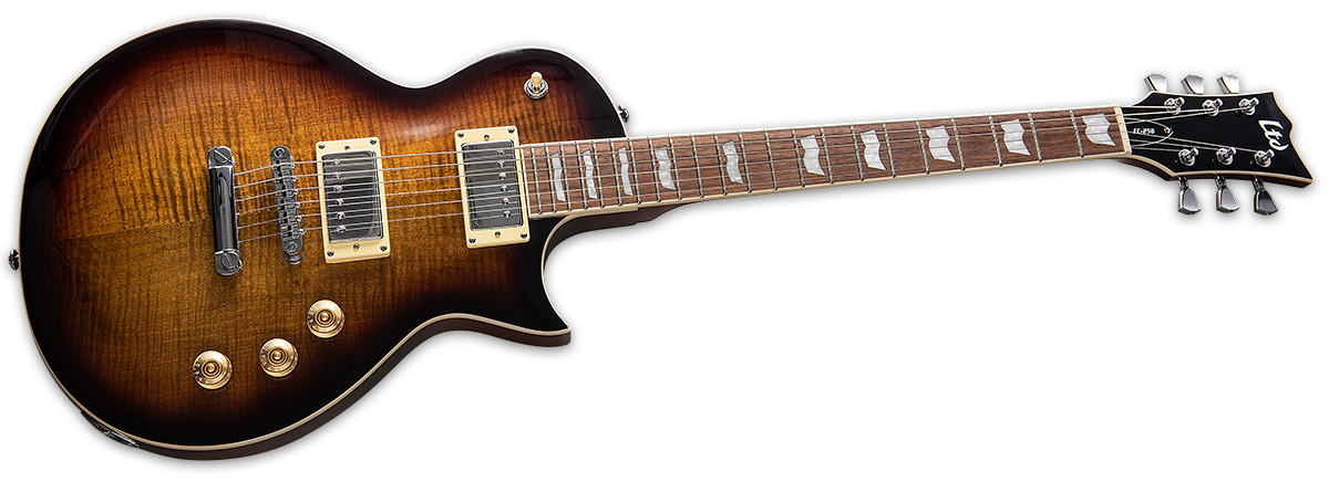 Ltd Ec-256fm Hh Ht Jat - Dark Brown Sunburst - Guitare Électrique Single Cut - Variation 1