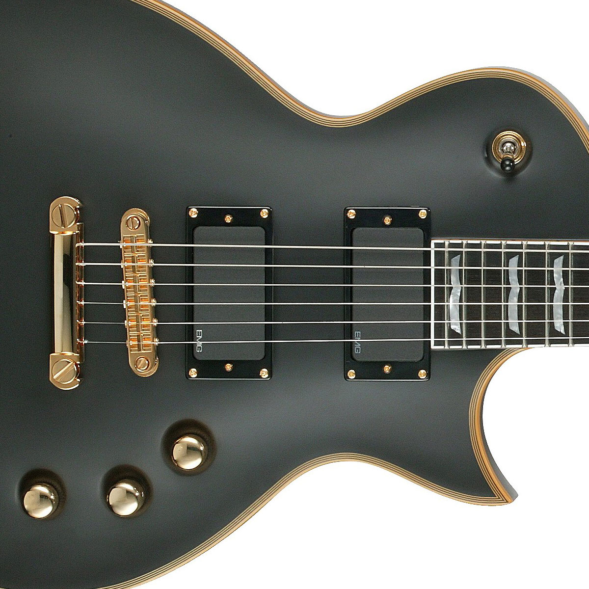 Ltd Ec-1000 Hh Emg Ht Eb - Vintage Black - Guitare Électrique Single Cut - Variation 1