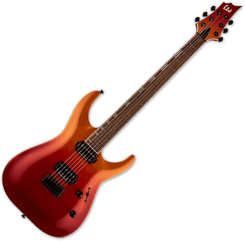 Guitare électrique solid body Ltd H400 crimson fade metallic multicolore