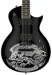 Guitare électrique single cut Ltd Will Adler WA-Warbird - Black w/ warbird graphic