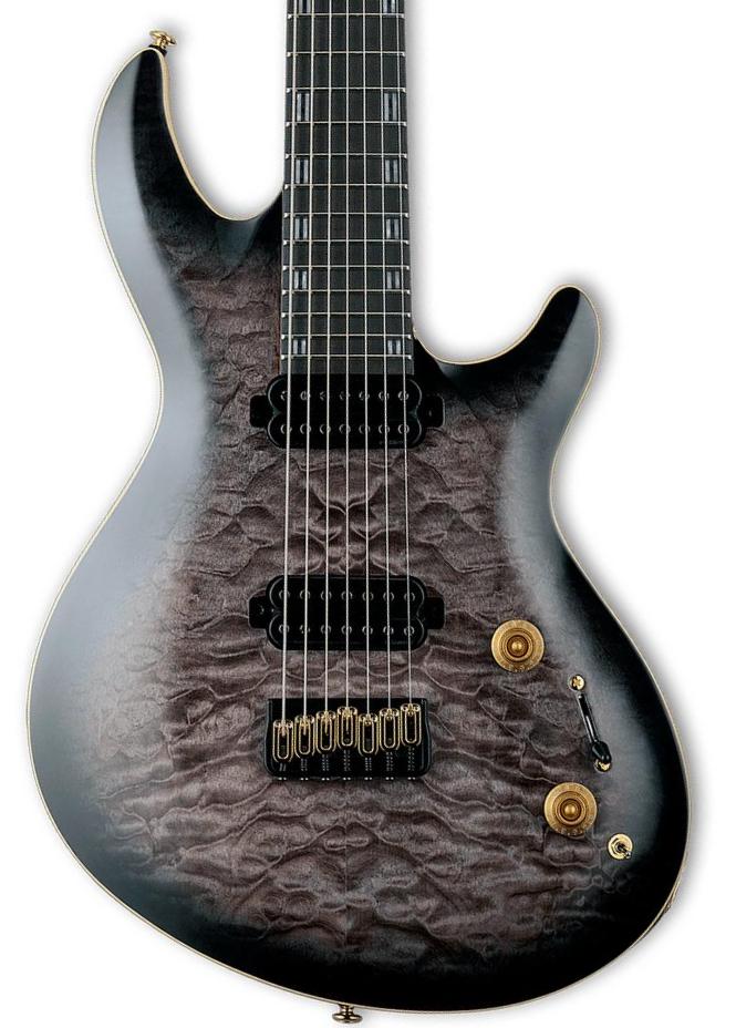 Guitare électrique baryton Ltd Javier Reyes JR-7 7-String (Baritone) - Faded Blue Sunburst