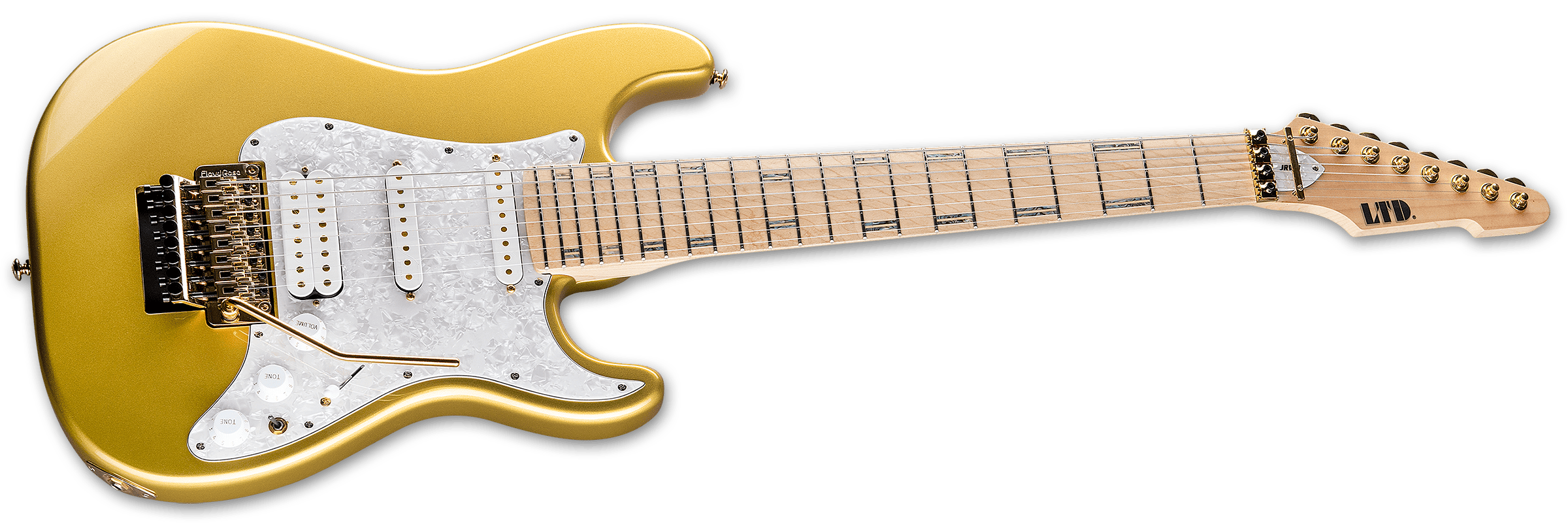 Ltd Jrv8 8-cordes Hss Trem Mn - Metallic Gold - Guitare Électrique 7 Cordes - Variation 2