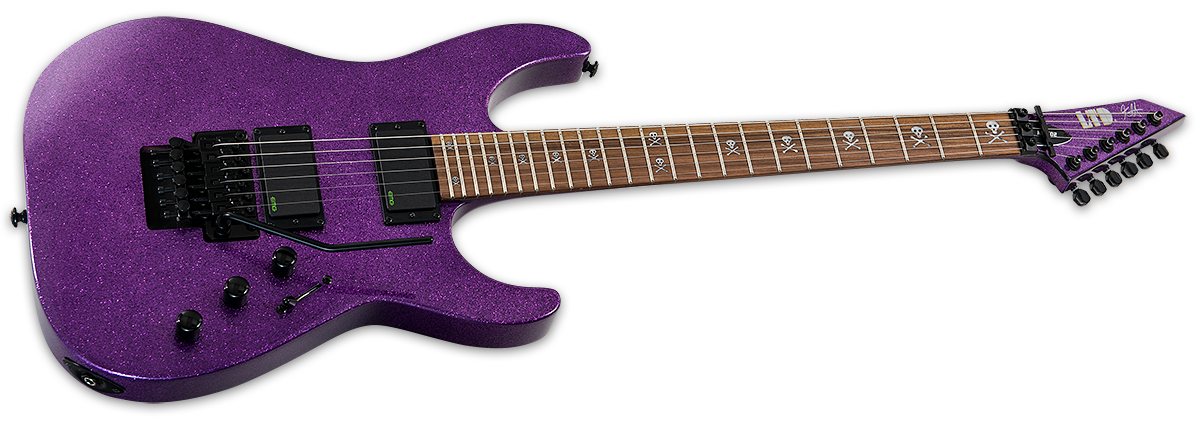 Ltd Kirk Hammett Kh-602 Signature Hh Emg Fr Pf - Purple Sparkle - Guitare Électrique Forme Str - Variation 1
